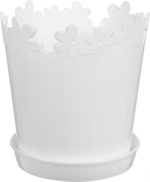 Горщик пластиковий Алеана Лютик круглий 0,9л білий 