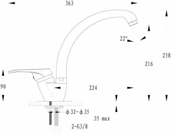 Смеситель для кухни Franke VEGA 115.0275.364