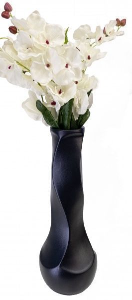 Ваза Самбука муар черный 42 см