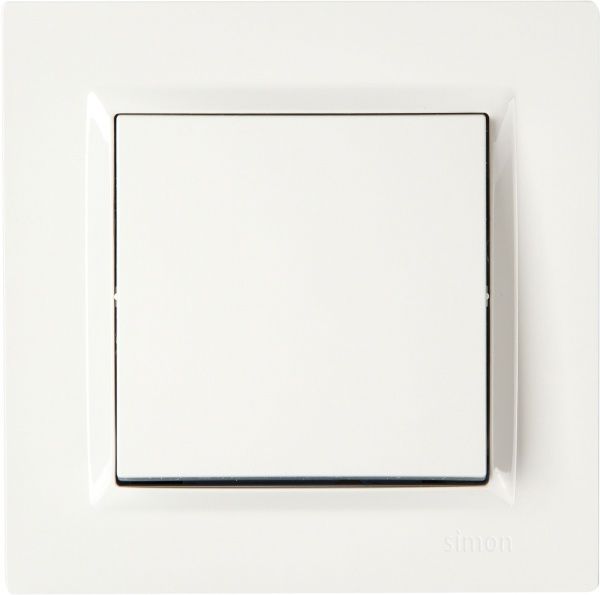 Выключатель одноклавишный Simon 10 без подсветки 10 А 250В белый CW1.01/11
