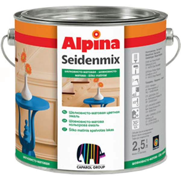 Емаль Alpina SeidenMix чорна 2.5 л