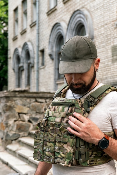 Плитоноска UKRTAC з системою швидкого скидання (Multicam), ткань Cordura 500 