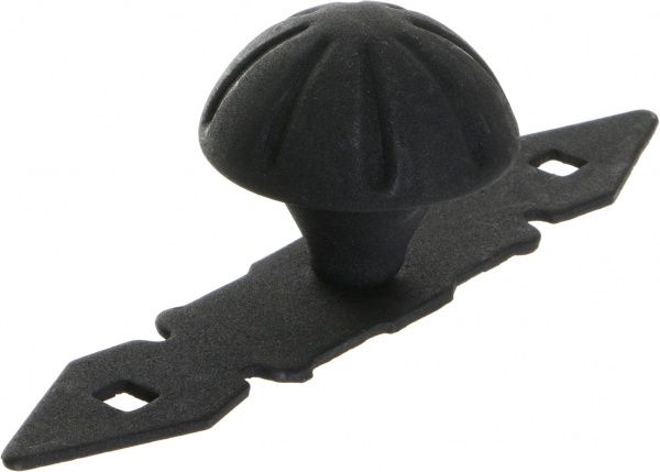 Ручка-скоба кругла на опорі чорний матовий