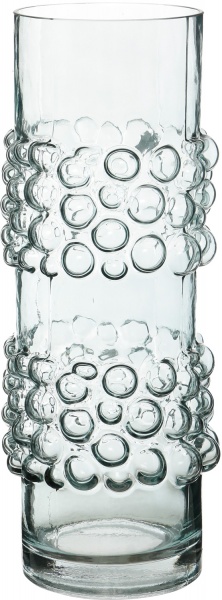 Ваза стеклянная Bubbles 37 см прозрачная 