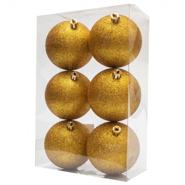 Набор елочных шаров Девилон 251222 d80 мм 6 шт./уп. 