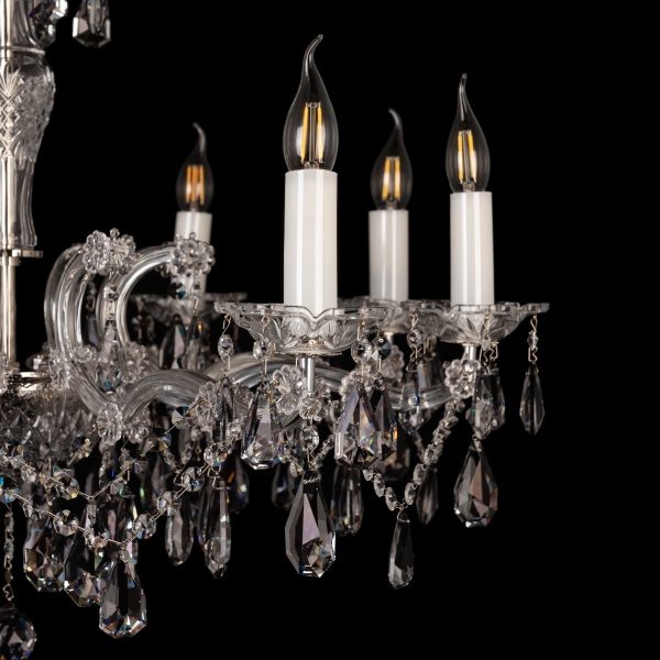 Люстра подвесная ArtGlass 8x40 Вт E14 латунь/хрусталь E 0101/09/30 CL 