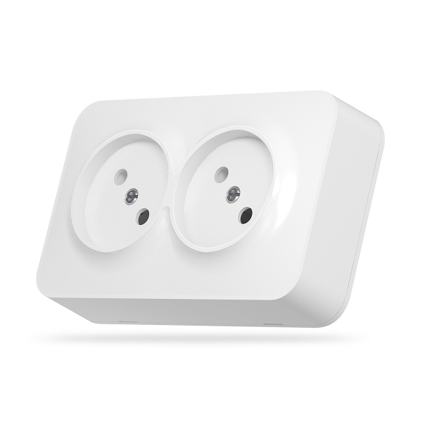 Розетка двойная бытовая без заземления Videx IP20 белый VF-BNS22-W