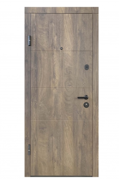 Двері вхідні Міністерство дверей Оптима 257 спил дерева коньячний 2050x960 мм ліві