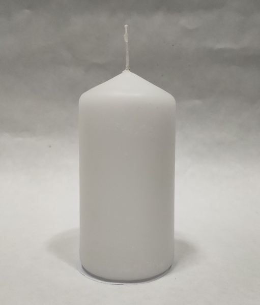 Свічка парафиновая цилиндр белая, 10см Lumen