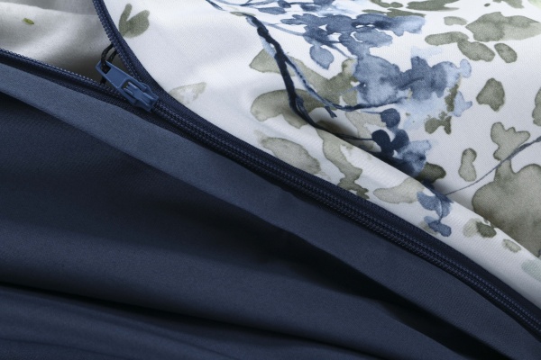 Комплект постільної білизни Silky poems 2.0 синій із білим Decoflux 