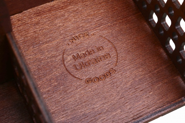 Подставка для канцелярии Моя страна 27,2x16,4x10,2 см с подставкой для телефона Красное дерево Nice goods