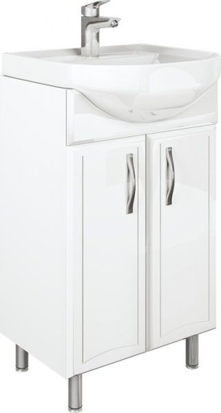 Тумба Water House Прайм 50 МДФ белый глянец под умывальник Прокси-Solo 50