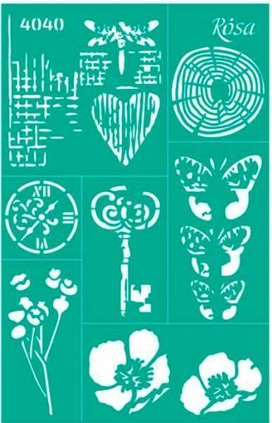 Трафарет многоразовый самоклеящий №4040 серия Emotion & Romance 130х200 мм GPT50045996 1 шт. Rosa Talent