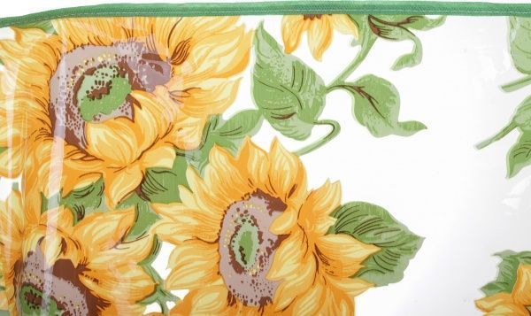 Скатертина Cristal Eco соняшники 140x180 см прозорий із малюнком Gemitex 