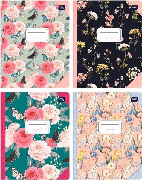 Зошит шкільний 48 аркушів у клітинку Botanique 2 в асортименті InterDRUK