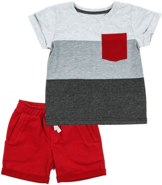 Комплект дитячого одягу Фламінго для хлопчиків 2 предмети 864-411 р.110 меланж/бордо 