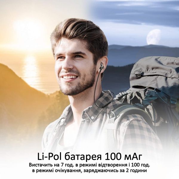 Навушники Promate Bluetooth 5 IPX5 black (dynamic-x5.black) 