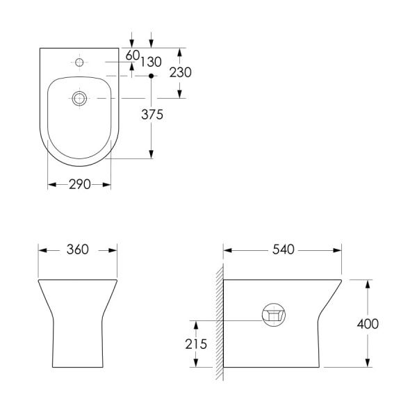 Биде напольное Imprese Vyskov New i11336