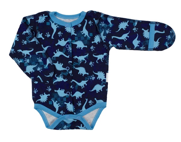 Боди для мальчика Маленькие люди Динозавр р.56 синий 