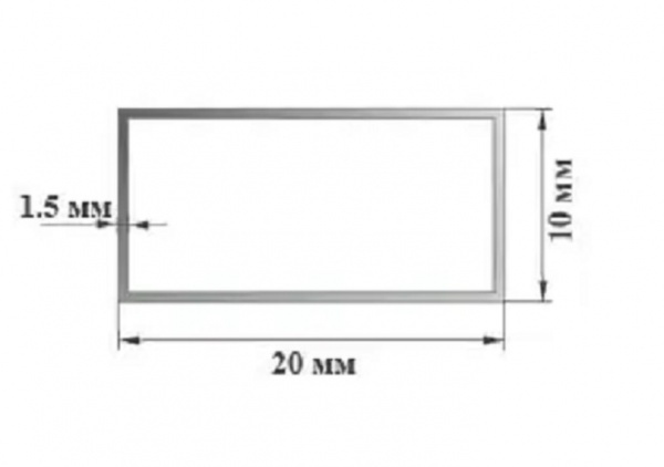 Труба Braz Line 20x10x1,5мм серебро 1 м