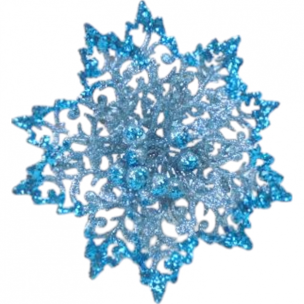 Декорація новорічна квітка строката 15 см колір в асортименті