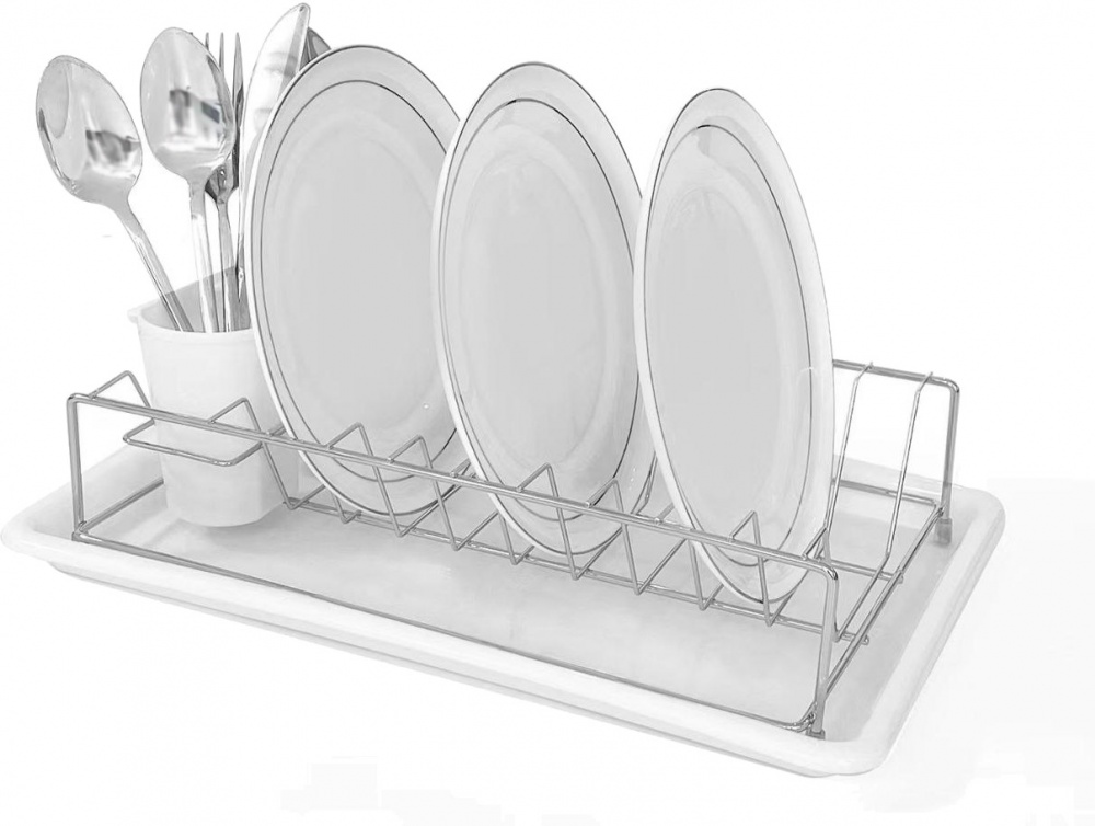 Сушарка для посуду Flamberg 380x250x110 мм настільна однорівнева з піддоном