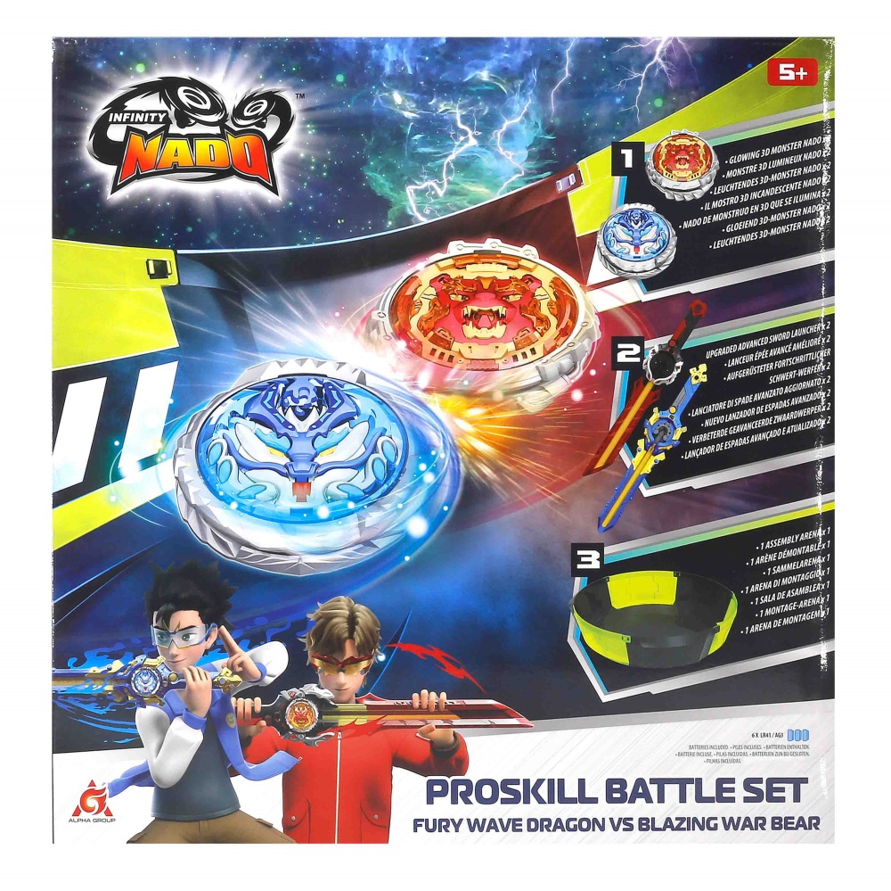 Игровой набор Infinity Nado VI Proskill Battle Set Яростный Дракон и Пылающий боевой медведь (Fury Wave Dragon vs Blazing War Bear) EU654281