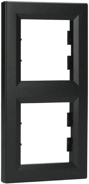 Рамка двухместная Schneider Electric Asfora вертикальная антрацит EPH5810271