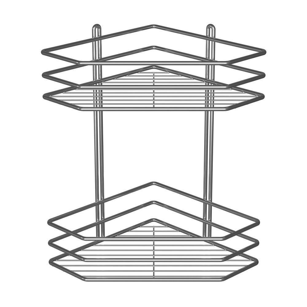 Полиця для ванної Метал-Стиль кутова 25 см 2-ярусна хром ПВ-25232
