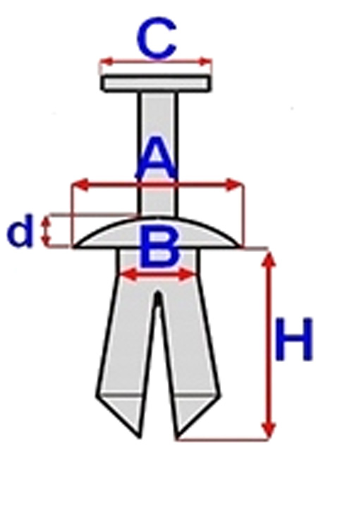 Клипса с резьбовым штырьком универсальная Romix (B22092)