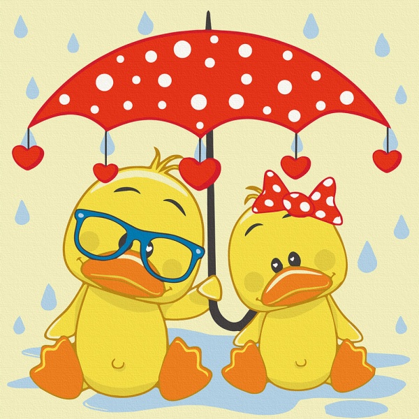 Картина по номерам Утята под зонтиком 15544-АС 30х30 см ArtCraft 