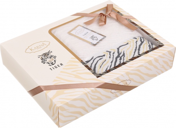 Набор полотенец Tiger 2 шт. нежно-кремовый Karna 