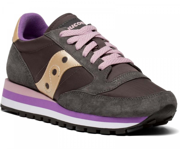 Кроссовки Saucony JAZZ TRIPLE 60530-11s р.US 8 серый с фиолетовым