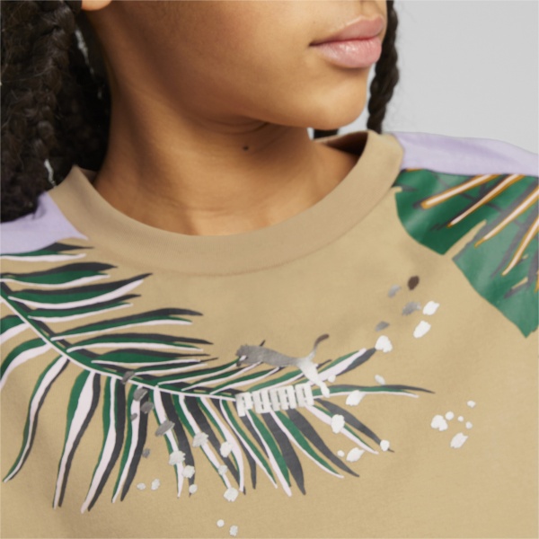 Футболка Puma T7 VACAY QUEEN GRAPHIC TEE G 53866989 р.176 бежевый