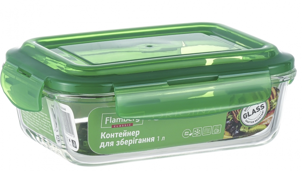 Контейнер для зберігання Flamberg Original Rectangular Green 1000 мл