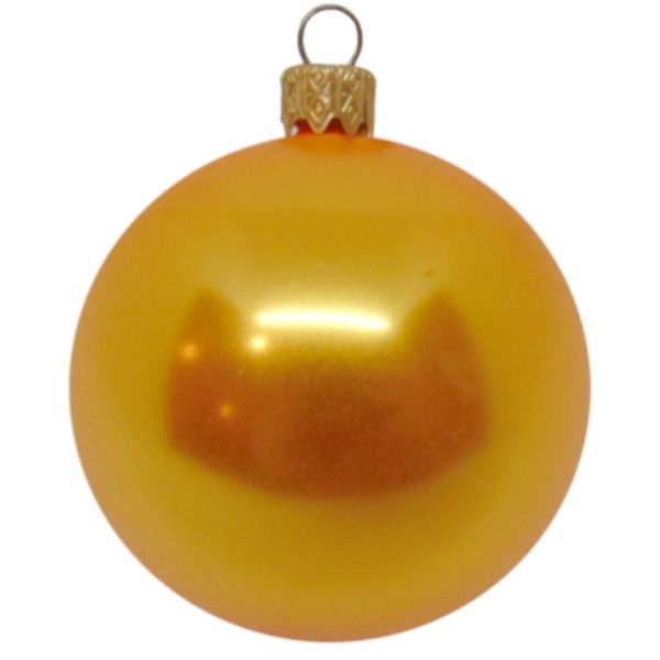 Куля новорічна d100 оранжева перлина 