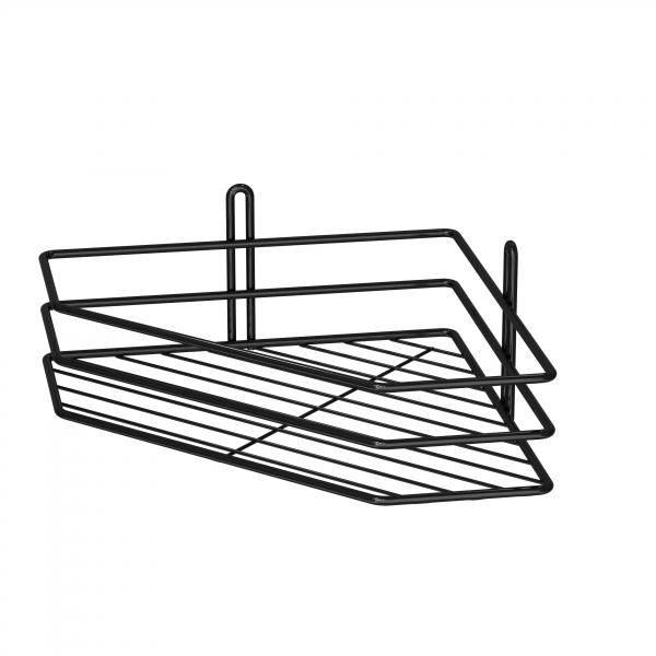 Полка для ванной 1-ярусная 25 см черная 