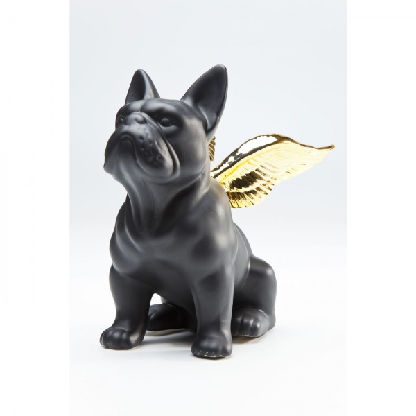 Статуетка декоративна Sitting Angel Dog чорна із золотим 22x12,21 см KARE Design