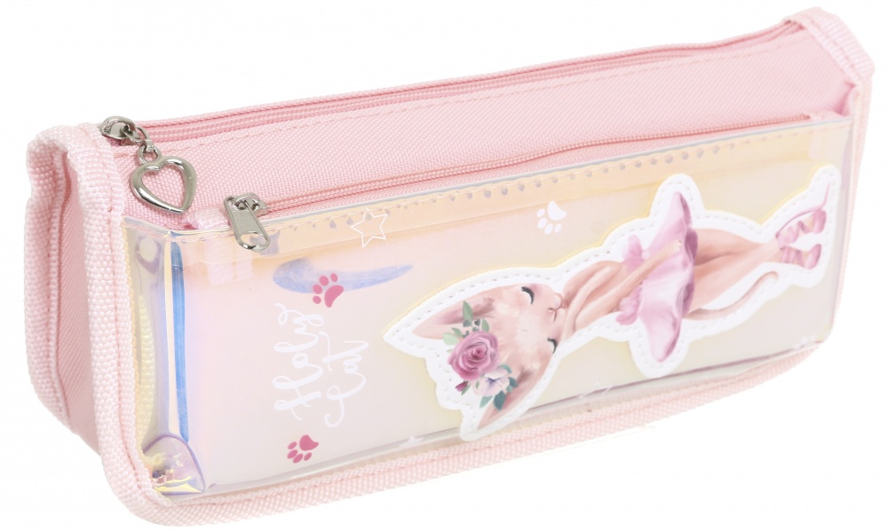 Пенал на блискавці YM 8063 21х5,5х9 см Bourgeois рожевий