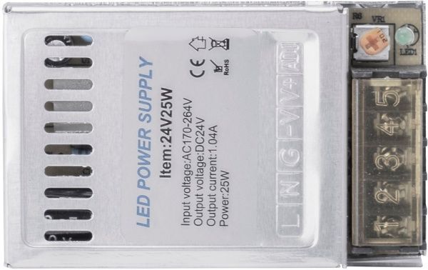 Преобразователь напряжения Hopfen 24 В 25 Вт IP20 HTP-24V-25W