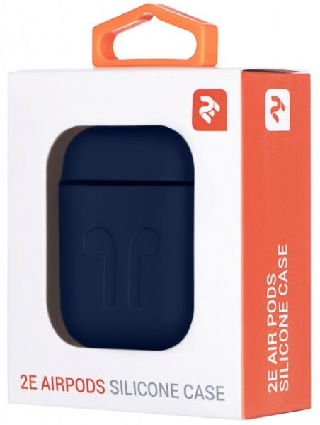 Чохол для навушників 2E для Apple AirPods, Pure Color Silicone Imprint 1.5 мм Navy (2E-AIR-PODS-IBSI-1.5-NV) 