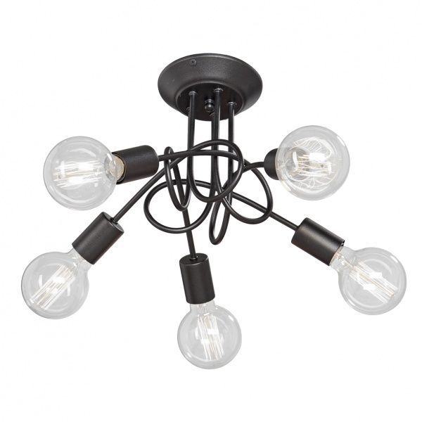 Люстра потолочная Vitaluce 5x40 Вт E27 черный V3727-1/5PL 