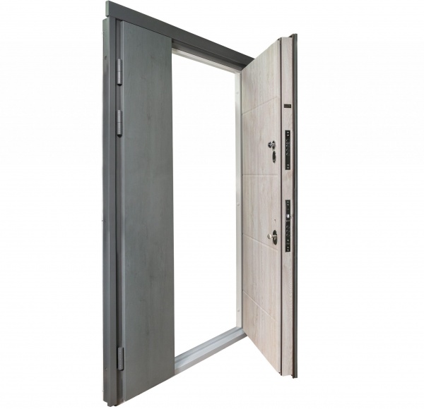 Дверь входная Булат Термо House-703 антрацит / дуб полярный 2050x1200 мм левая