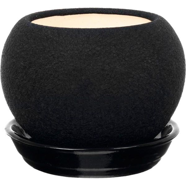 Горшок керамический Ориана-Запорожкерамика Шар шелк круглый 4,1л черный 