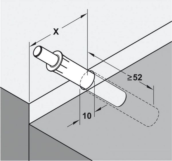 Демпфер дверной сильный 65х10 мм светло-серый 356.37.002 Hafele 