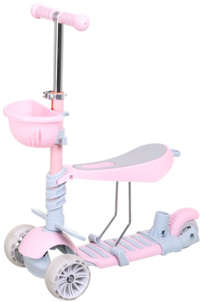 Самокат-трансформер MaxxPro kids дитячий 6в1 рожевий PT1903/red/green 