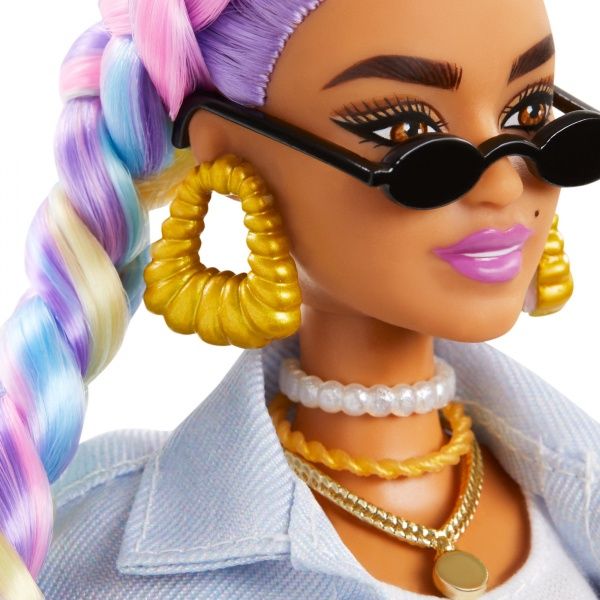 Кукла Barbie Экстра с радужными косичками