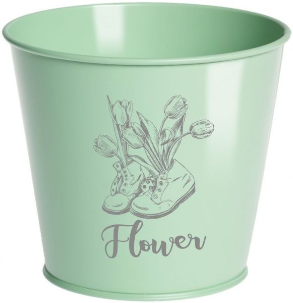 Кашпо декоративне 0,5 л Flower зелена пастель METID