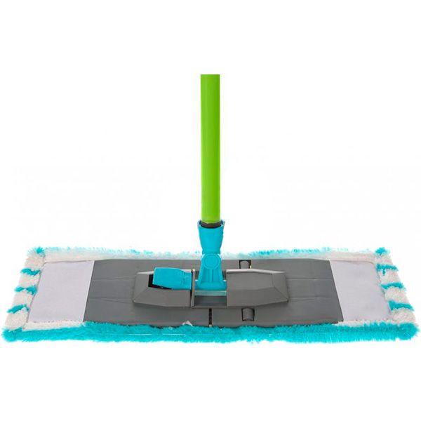 Швабра плоская для пола Мелочи Жизни 110 см зеленая с белым 