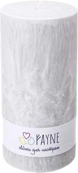 Свічка Циліндр пальмова сіра 10х20 см ТМ FAYNE